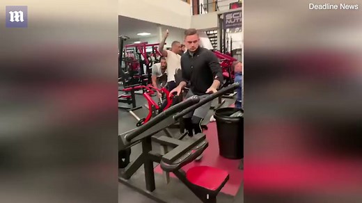 Horrifying footage shows gym-goers batter each other with equipment