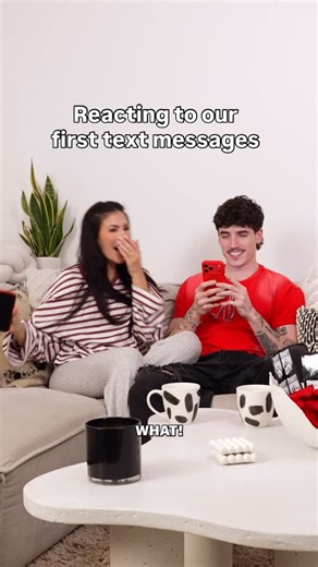 Cam Holmes on Instagram: "And it all started with “hey baby” 👀 The first ever text message was sent on @vodafoneuk so they challenged us to look back at our first messages this Valentine’s...and it’s fair to say we’ve come a long way ❤️ AD"