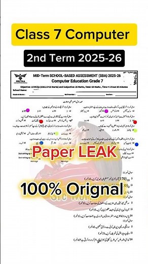 Class 7 Computer SBA 2nd term paper 2025-26 #short #shorts #sba