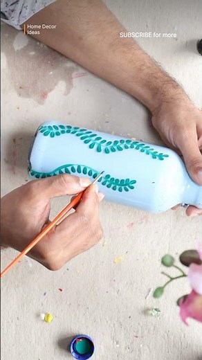 Easy Bottle Art | painting on bottles with acrylics | DIY Bottle Decoration Ideas #bottleart #diy