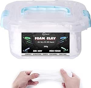 1.1lb Moldable Cosplay Foam Clay (White) – High Density and Hiqh Quality for Intricate Designs | Air Dries to Perfection for Cutting with a Knife or Rotary Tool, Sanding or Shaping