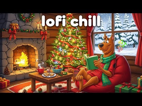 Scooby Doo’s Snowy Christmas Cabin ❄️🎄 Cozy Fireplace Crackle & Winter Lofi Chill Beats for Relaxing