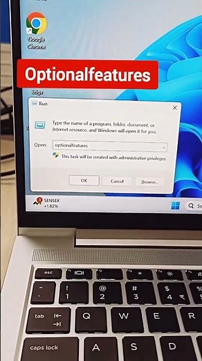 shortcut key for turn windows features on or off in windows PC ll