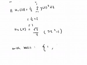 Let V be the subspace of functions generated by the two functions f, g such that f(t)=t and g(t)=t^2. Find an orthonormal basis for V. | Numerade