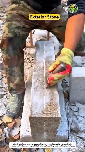 Exterior Wall Rock Brick Making from Giant Stone Blocks