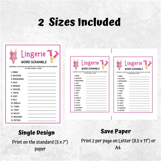 Lingerie Party Games, Lingerie Word Scramble, Lingerie Games, Hen Party Games, Bridal Shower Games, Bachelorette Party Games - Etsy Australia