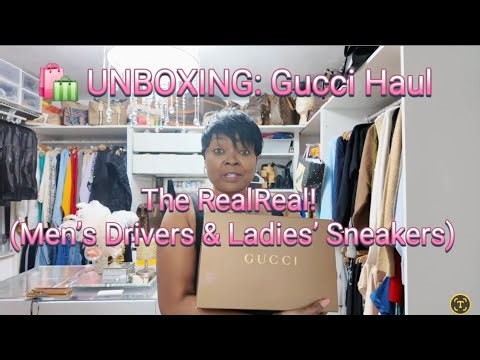 Gucci Unboxing from The RealReal! Men’s GG Drivers & Ladies Sneakers + Bloopers!​