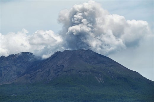 Flights grounded as Japan’s most active volcano erupts again