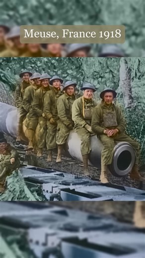 267K views · 4.4K reactions | This short clip captures a group of soldiers sitting atop a large artillery cannon, offering a quiet moment of camaraderie amidst the chaos of World War 1. Originally filmed in black and white, this historic scene has been carefully restored and colorized by Vibrant History to bring the past to life with stunning realism. #WWI #ColorizedHistory #1918 #WorldWar1 #RestoredFootage #HistoricalVideo #vibranthistory | VibrantHistory | Facebook