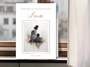 LDS Baptism Program for Boy, Jesus & Boy, LDS Baptism Printable, Mormon Baptism, LDS Editable Program Template I Am a Child of God - LDS22 - Etsy