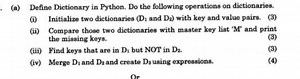 (a) Define Dictionary in Python. Do the following operations on... | Filo