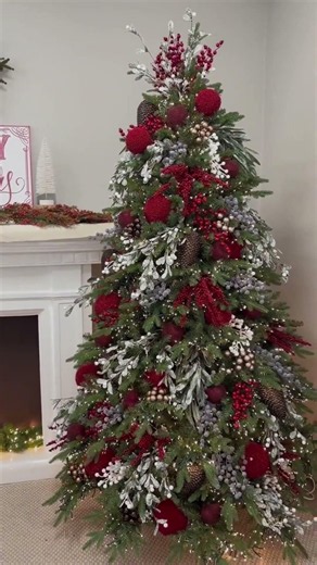 Decorate a Red Christmas tree #decor #decoration #christmastree #christmas #xmas #christmasdecor