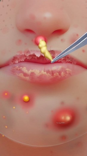 149K views · 376 reactions | Chin_acne_lips Damaging A Cleaning Acne remove in Under treatment Animation ASMR #lips #treatment #asmr #anime #reelsfacebook Tunnig ASMR | Tunnig ASMR | Facebook