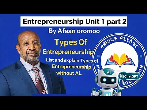 Entrepreneurship Freshman Course – Unit 1 Part 2 Types Of Entrepreneurship by Afaan Oromo