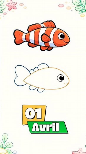 1er avril Tuto DIY Poisson d’avril en papier 🐟dessiner un poisson facile Némo
