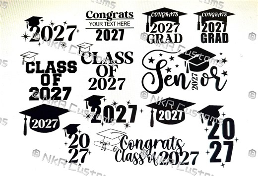 Class of 2027 SVG Bundle | Senior Graduation Design (digital Download) - Etsy
