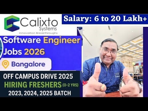 Software Jobs for freshers 2026|Hiring 2024 batch|Off campus drive for 2025 batch|Direct test hiring