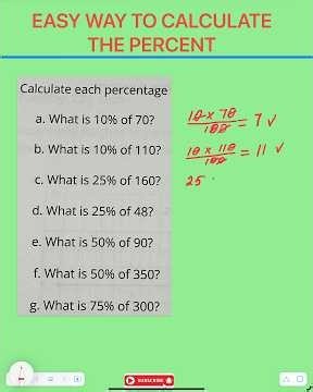 EASY WAY TO COUNT THE PERCENTAGE #maths #education #foryou #youtubeshorts #shortvideo #shorts