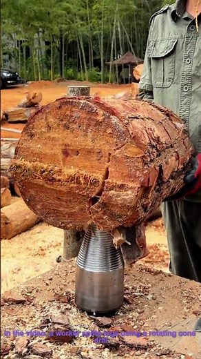 Wood Splitting Life Hack: Use Rotating Cone Drill to Split Logs Effortlessly