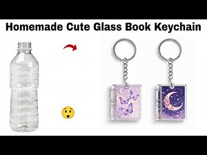 DIY Cute Glass Book Keychain🥰😍/how to make glass keychain from waste material/easy making keychain