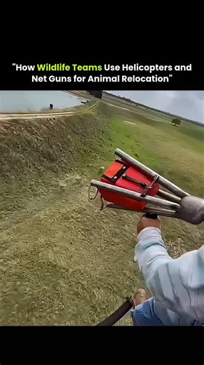 Wealth | Finance | Tech on Instagram: "Wildlife conservation teams use helicopters equipped with net guns to safely capture and relocate animals from high-risk or overcrowded areas. The nets are deployed with precision to restrain the animal without causing injury, allowing experts to conduct health checks, tagging, or transport them to safer habitats. This carefully coordinated method combines skilled piloting, ground support, and humane handling to reduce stress on the animal while protecting 