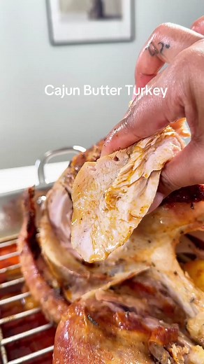 full recipe for this Cajun Butter Turkey👇My cajun butter turkey went so viral last year because its juicy, delicious, and it’s absolutely amazing! happy Thanksgiving! try this out! #cajunbutterturkey #thanksgivingdinner #turkeyrecipe #thanksgivingrecipes 1 12-15lb Turkey Preferably fresh. About 1 lb per person! 2 Yellow Onions Chopped Large 3 large Carrots 2 lemons 4 Celery Stalks 16 oz Chicken broth or Turkey Stock If your local butcher has turkey stock, pick it up! 4 oz White cooking wine For