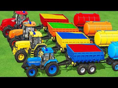 CASE & JOHN DEERE & CLAAS & McCORMICK TRANSPORT BATTLE WITH WOODCHIPS! Farming Simulator 22