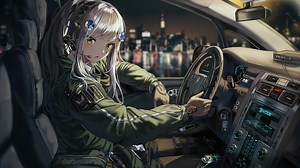 hk416 in the car girls frontline Live Wallpaper