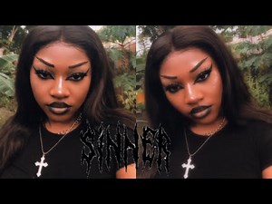 ﾟ✧ GOTH MAKEUP TUTORIAL | black girls | alt | ahs coven inspired + ﾟ✧