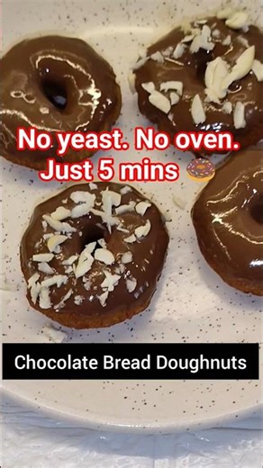 Bread Doughnuts in 5 mins 🍩 | No Yeast No Oven | Easy Snack Recipe