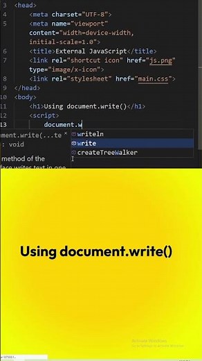 How To use document.write()?
