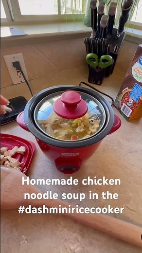Dash Mini Rice Cooker makes a quick homemade chicken noodle soup #dashminiricecooker