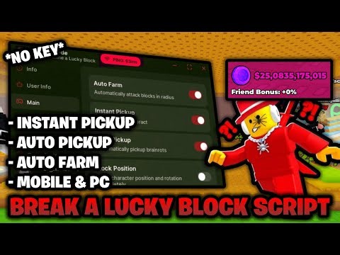 Break A Lucky Block Script NO KEY 🔑 – Updated – Auto Farm, Auto Pickup, & More!