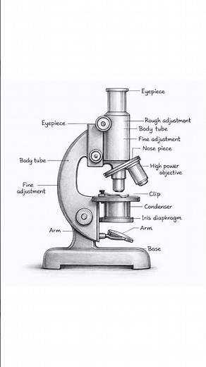 Microscope labelled diagram|how to draw microscope art|#shorts #ytshorts #microscope #science