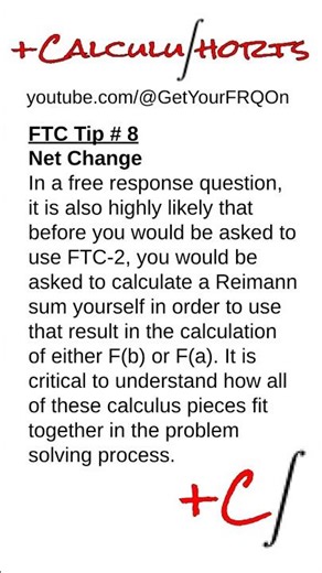 FTC in FRQs #8 - Net Change | Get Your FRQ On #shorts