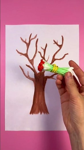 🖌️ Creative Painting With Cotton Swabs! #kids #fun