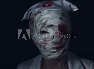 4k Horror Nurse Zombie Wakes up Suddenly