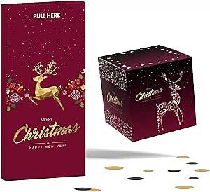 Exploding Confetti Christmas Card, Pop up Christmas card for kid, friend, him, her, mom, dad, surprise Christmas box, Add Gift Card Holder (Christmas Eve)