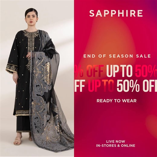 50K views · 754 reactions | SAPPHIRE’s End of Season Sale is now LIVE! Enjoy UP TO 50% OFF on Ready To Wear — shop now online! | Sapphire | Facebook