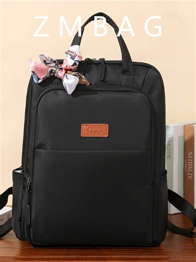 Oxford Cloth Waterproof Backpack For Women, Laptop Bag For Travel And Office, Large Capacity Commuting Bag, Light And Ribbon, Suitable For Girls, Ladies Students, College Students, Employed People And White-Collar Workers, Suitable For Work, Business, Travel, School, Work, Class, Outing, Tourism, Library, Commuting for Sale New Zealand| New Collection Online| SHEIN New Zealand