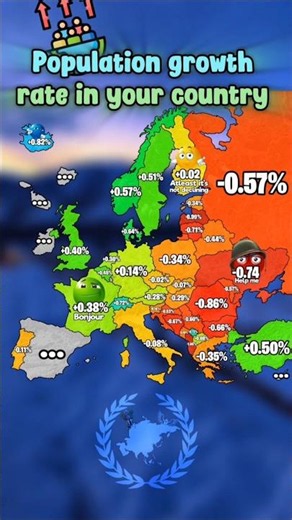 Population growth rate of your country 🌏🇲🇹 | #europe #asia #map #mapping #fyp #shorts