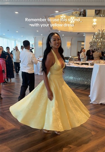 Stunning Yellow Halter Dress for Wedding Guests
