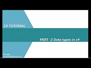 Part -2 Data Types in C# || Data Types in C#