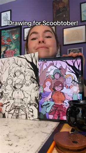 Emma Kubert on Instagram: "Here’s the video of me making the first Scoobtober drawing as I currently have the process of three other Scooby drawings in various stages… ❤️😊 • • • • #scoobydoo #scooby #scoobygang #velma #mysteryinc #mysterymachine #comic#comics #comicbooks #comic book art #comicbookartist #comicartist #comicnerd #comicgeek #drawingvideo #processvideo #workinprogress #workinprogressart #artvideo #pencil#sketch#art#artsy#artoftheday#artofvisuals#artofinstagram #instart #worldofarti