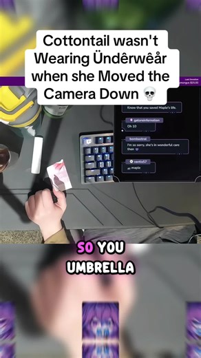 Cottontail wasn't Wearing Ündêrwêår when she Moved the Camera Down 💀 #vtuber #cottontail