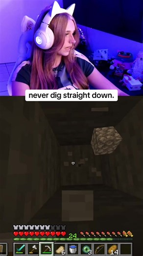 never dig straight down in minecraft. #streamer #minecraft #fail #crashout #polska