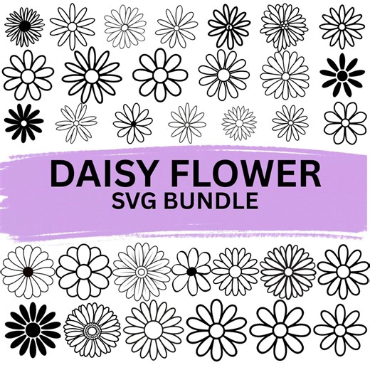 Daisy SVG Bundle: Flower Cut Files for Cricut (digital Download) - Etsy