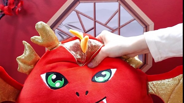 Leyndo 14'' Red Dragon Plush Pillow Large Cute Dragon Stuffed Animal Soft Long Plush Toy for Birthday Gift Home Bedroom Sofa Car Decorations