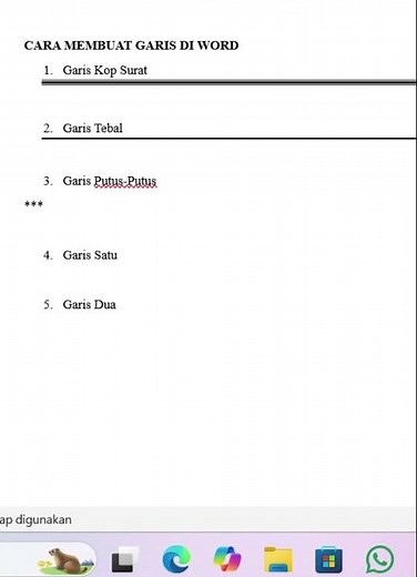 Cara Membuat Garis di Word