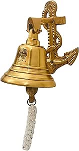 Anchor Ship Bells - Large Dinner Call Bell Indoor Outdoor Wall Mount Decorative Bell Loud House Bell for Door Pub Office Last Order School Call Bells
